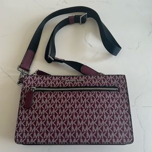 Michael Kors slim maroon signature crossbody